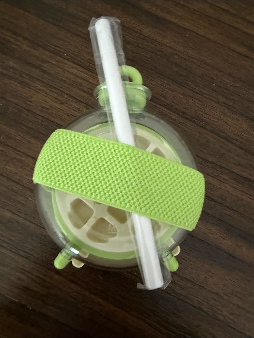 Neon Lime Party Drink Holder with Strap and Straw